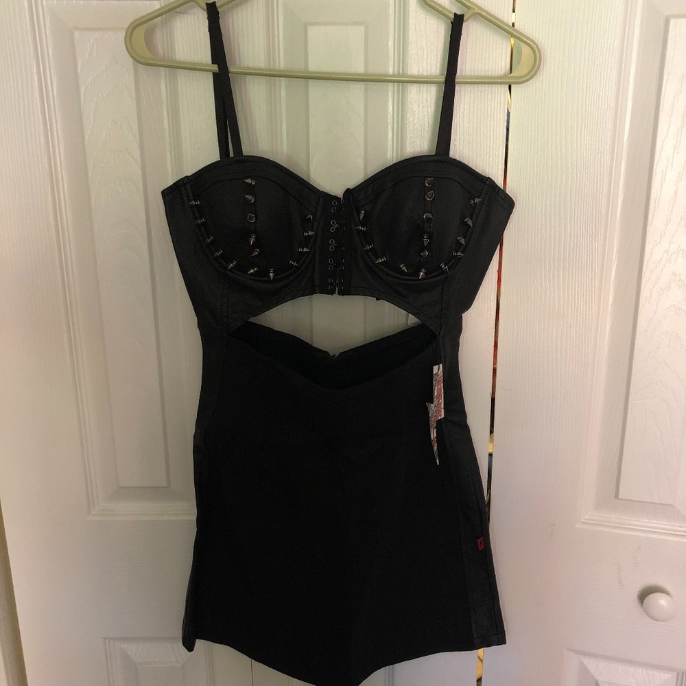 Tripp NYC blackheart spiked cups bodycon cutout mini dress